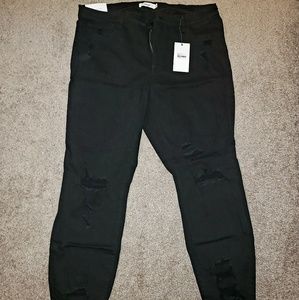 Plus Size Distresses Black Jeans Sz 18 never worn